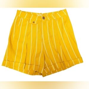 Simons Twik women's yellow high waisted striped shorts size 5